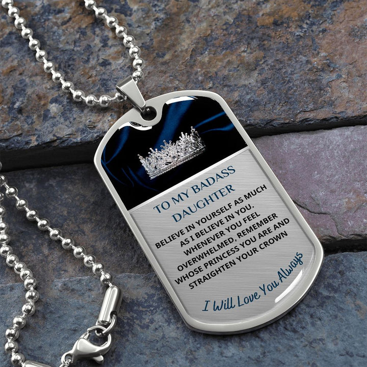To My Badass Daughter Dog Tag Necklace – Forever Gift Mall